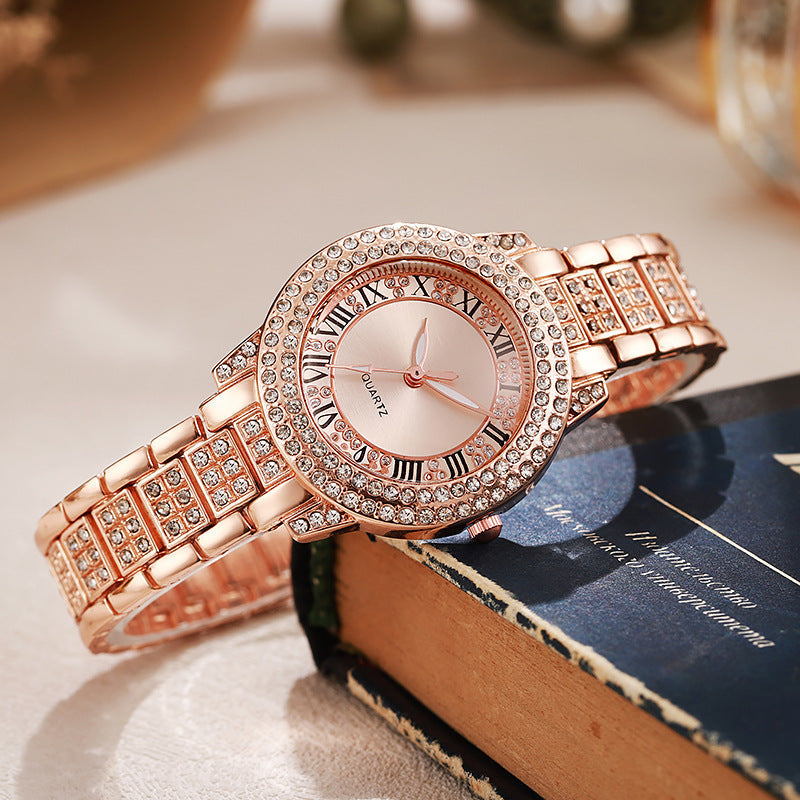 Montre femme rose gold avec cristaux