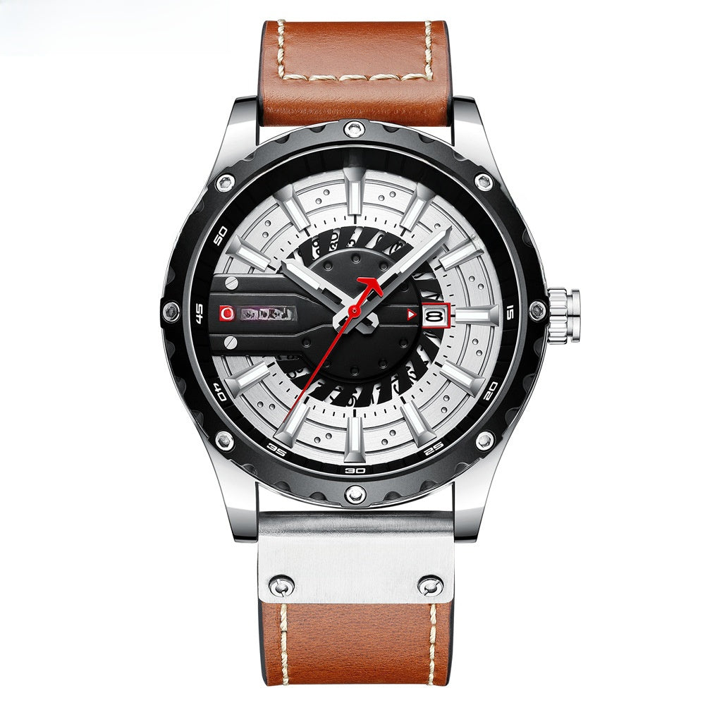 Montre Homme CURREN Calendrier – Bracelet Cuir & Mouvement Quartz Japonais