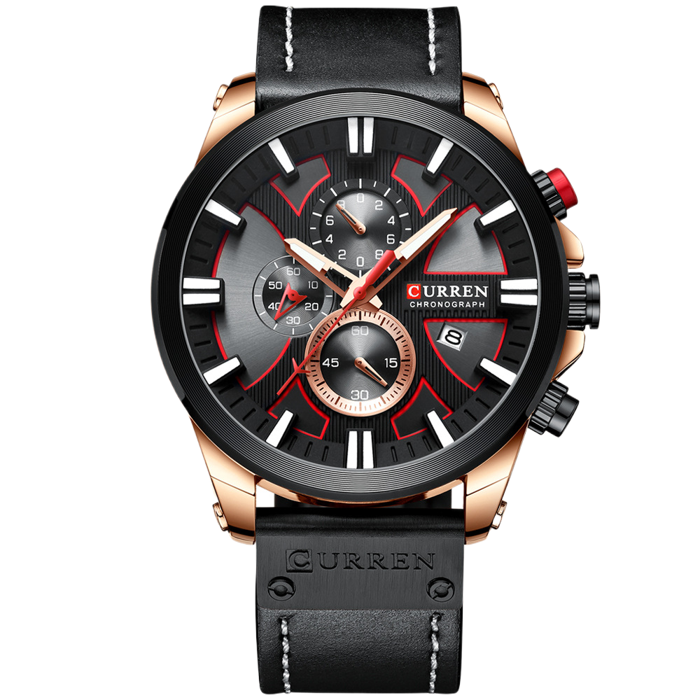 Montre Homme Business Ronde — Calendrier & Étanche 30M