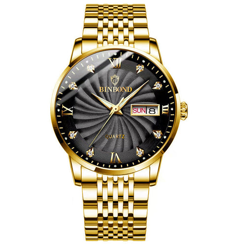 Men's Dual Calendar Waterproof Watch – 44mm Quartz | 8 Colors