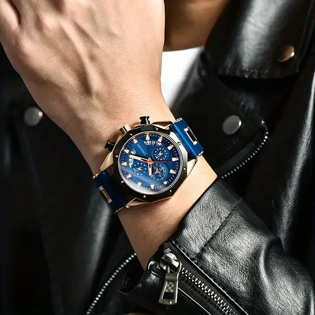 Montre Homme Élégante | Quartz Multifonction – Calendrier Perpétuel