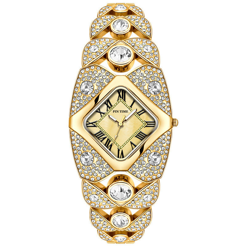 Montre Bracelet Femme – Diamants & Mouvement Quartz | Or, Argent