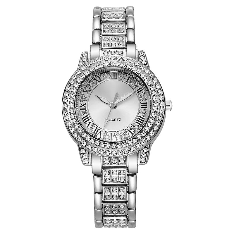 Montre Femme Chiffres Romains & Bracelet Diamants | Or, Argent, Or Rose