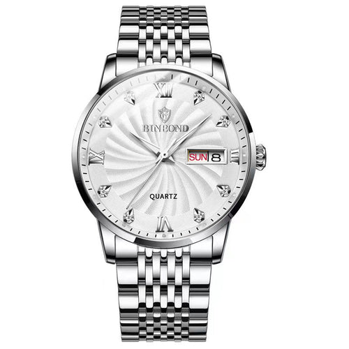 Men's Dual Calendar Waterproof Watch – 44mm Quartz | 8 Colors