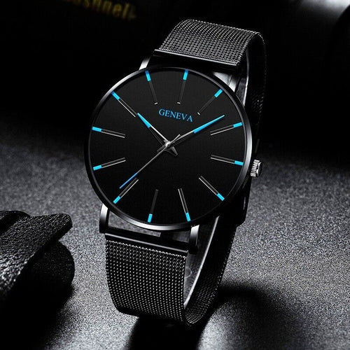 Men's Stainless Steel Quartz Watch — Luminous Chronograph | Minimalist Sport & Dress