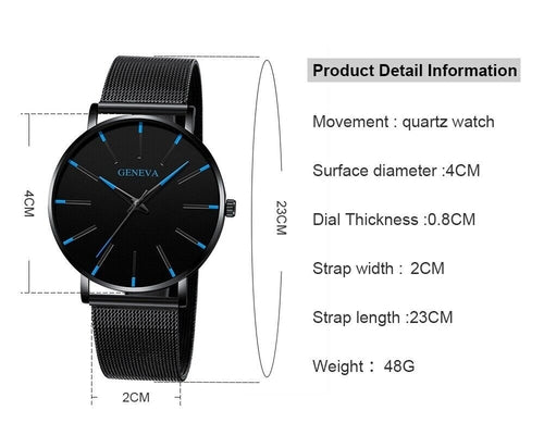 Men's Stainless Steel Quartz Watch — Luminous Chronograph | Minimalist Sport & Dress