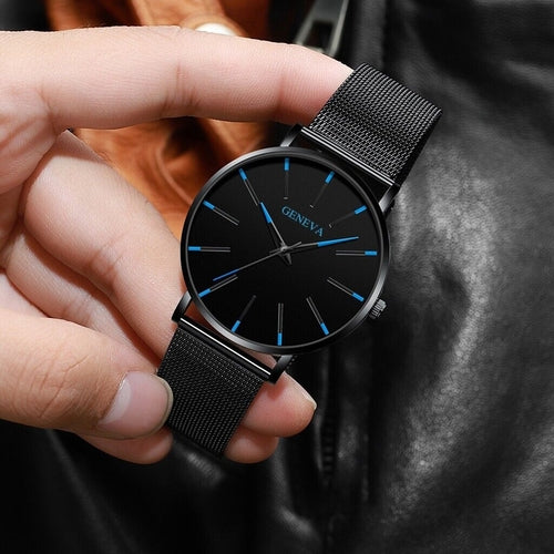 Men's Stainless Steel Quartz Watch — Luminous Chronograph | Minimalist Sport & Dress