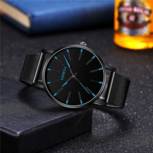 Men's Stainless Steel Quartz Watch — Luminous Chronograph | Minimalist Sport & Dress
