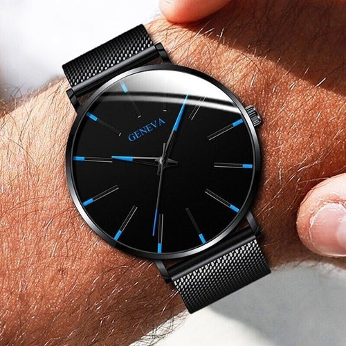 Men's Stainless Steel Quartz Watch — Luminous Chronograph | Minimalist Sport & Dress