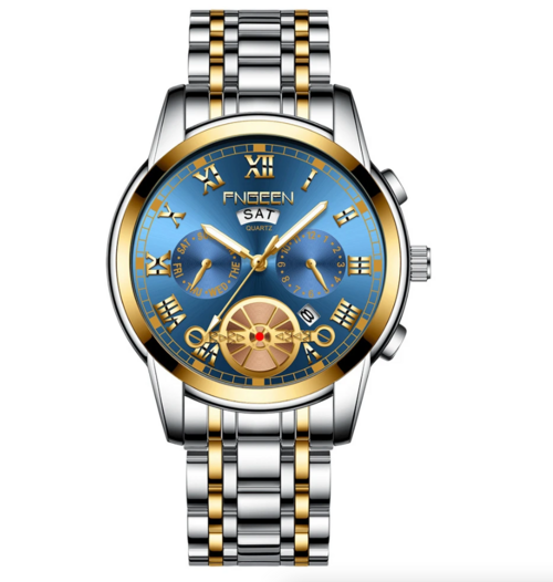 Men's Classic Gold Stainless Steel Quartz Watch — Luminous Hands | Business & Casual