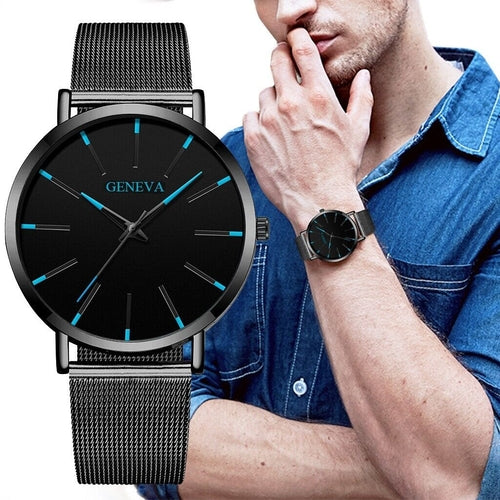 Men's Stainless Steel Quartz Watch — Luminous Chronograph | Minimalist Sport & Dress