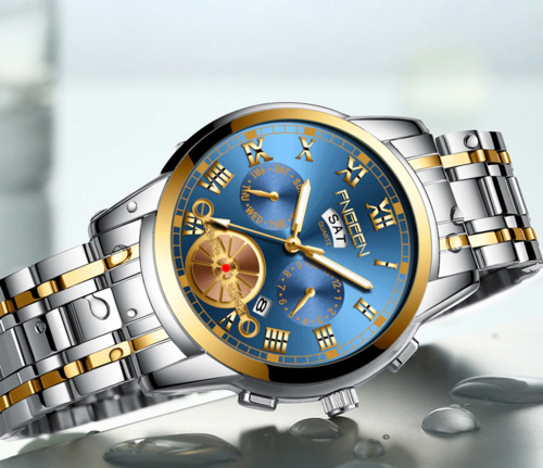 Men's Classic Gold Stainless Steel Quartz Watch — Luminous Hands | Business & Casual