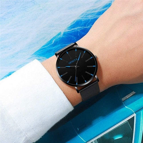 Men's Stainless Steel Quartz Watch — Luminous Chronograph | Minimalist Sport & Dress