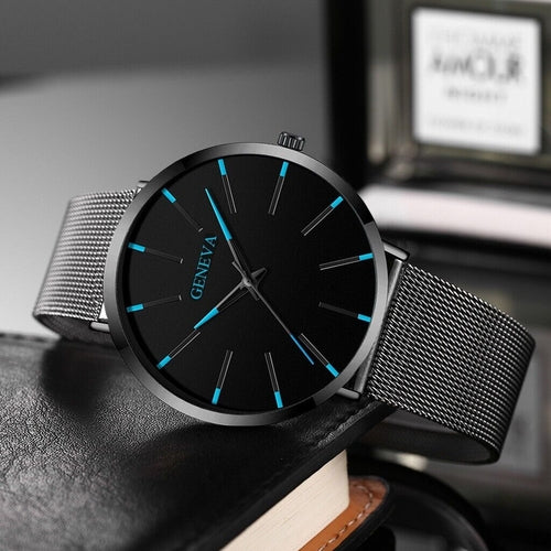 Men's Stainless Steel Quartz Watch — Luminous Chronograph | Minimalist Sport & Dress