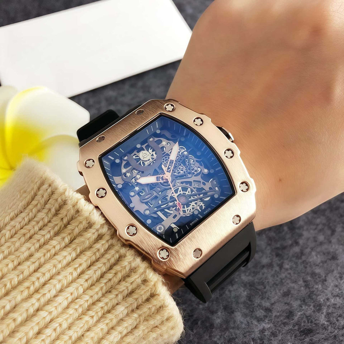 Men's Racing Sport Watch – Multi-Color Silicone Strap