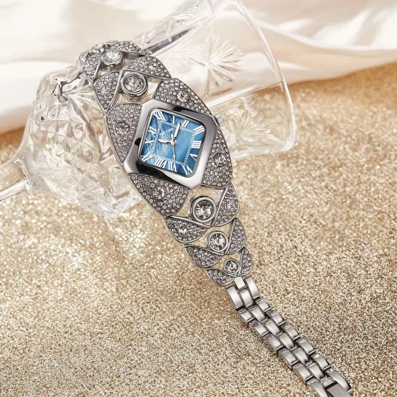 Montre Bracelet Femme – Diamants & Mouvement Quartz | Or, Argent