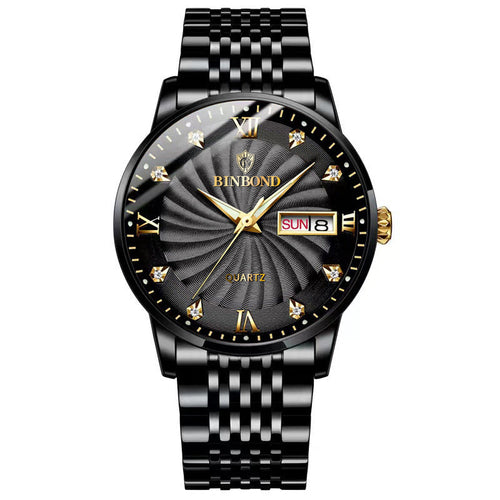 Men's Dual Calendar Waterproof Watch – 44mm Quartz | 8 Colors
