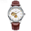 Montre Homme Automatique en Cuir — Étanche 30M | Fond Transparent