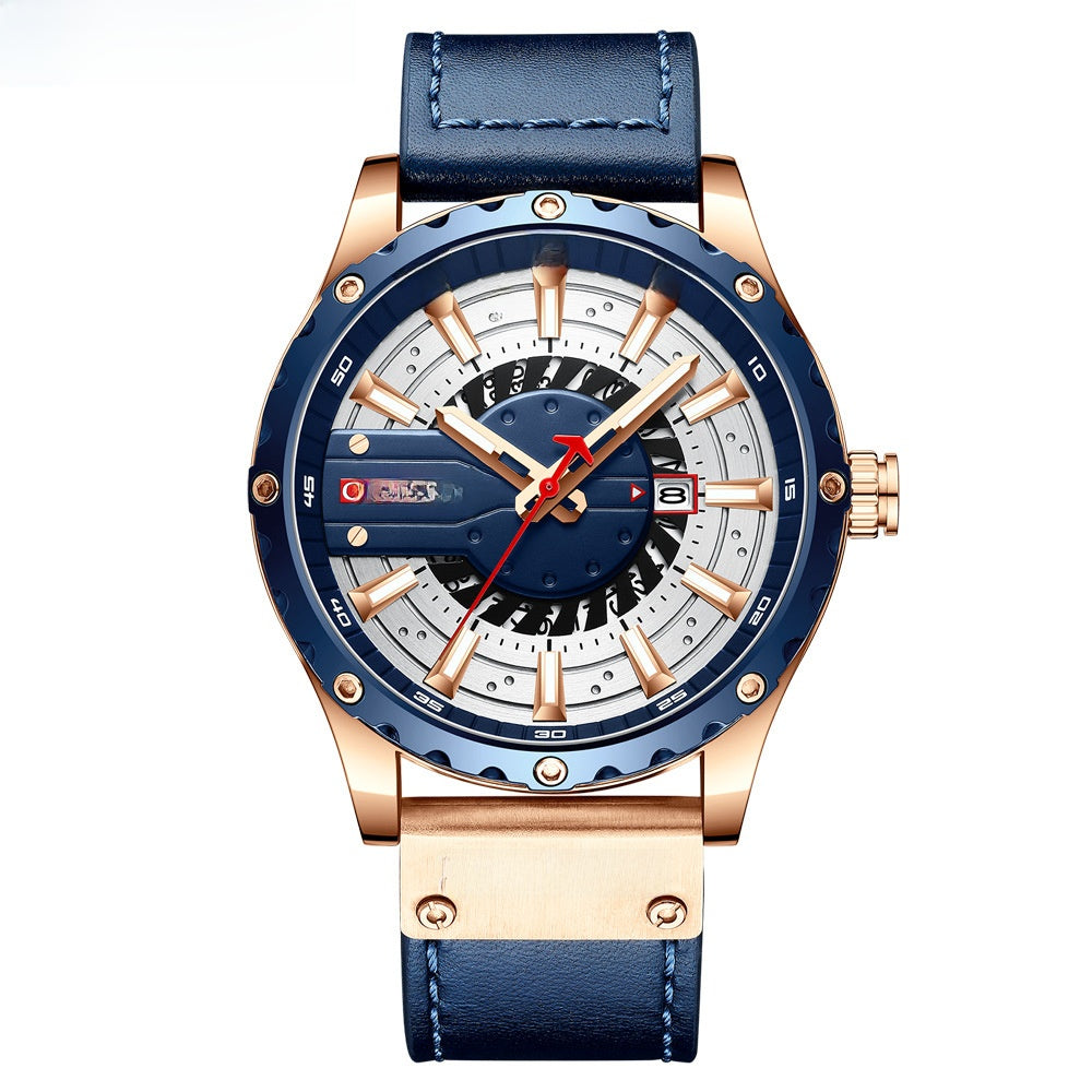 Montre Homme CURREN Calendrier – Bracelet Cuir & Mouvement Quartz Japonais