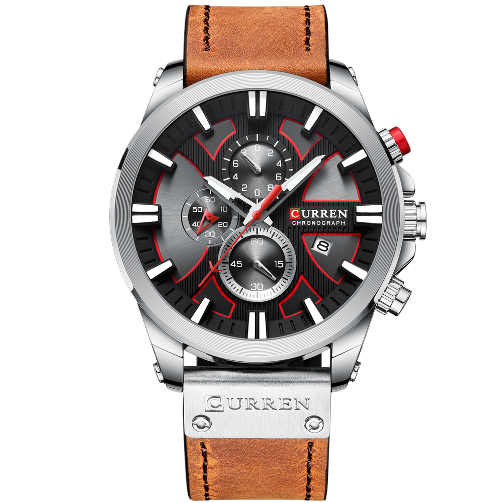 Montre Homme Business Ronde — Calendrier & Étanche 30M