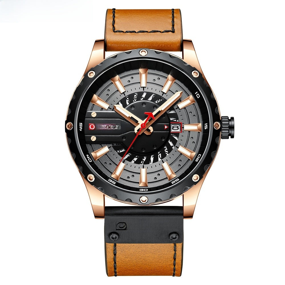 Montre Homme CURREN Calendrier – Bracelet Cuir & Mouvement Quartz Japonais