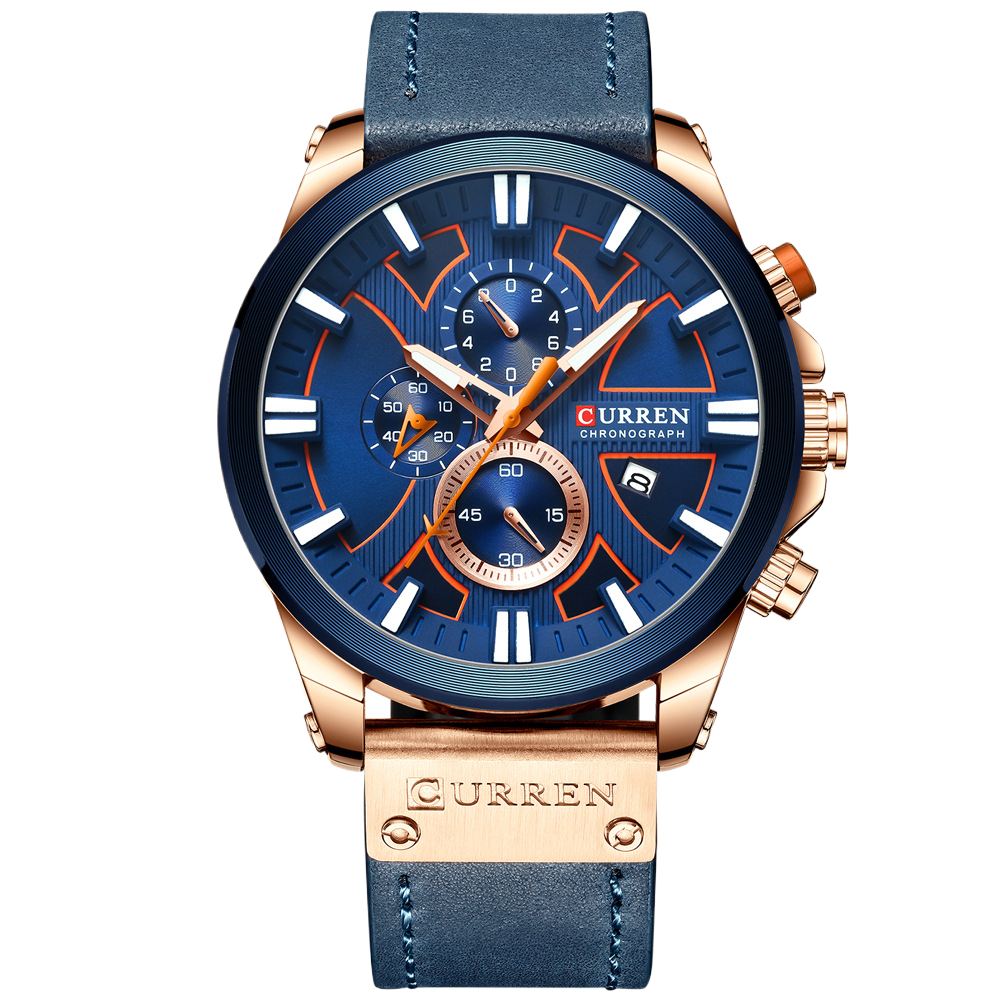 Montre Homme Business Ronde — Calendrier & Étanche 30M