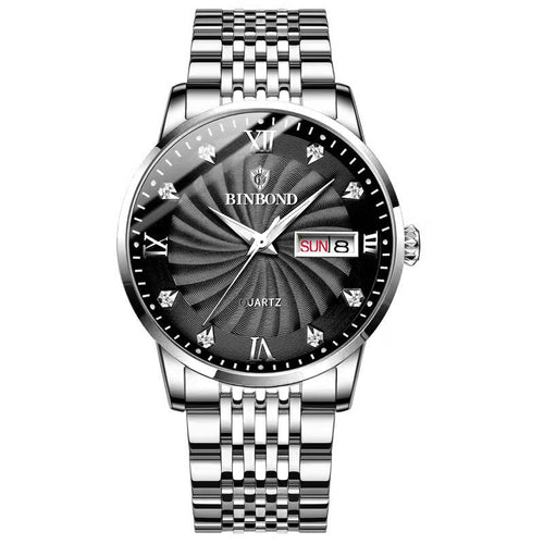 Men's Dual Calendar Waterproof Watch – 44mm Quartz | 8 Colors