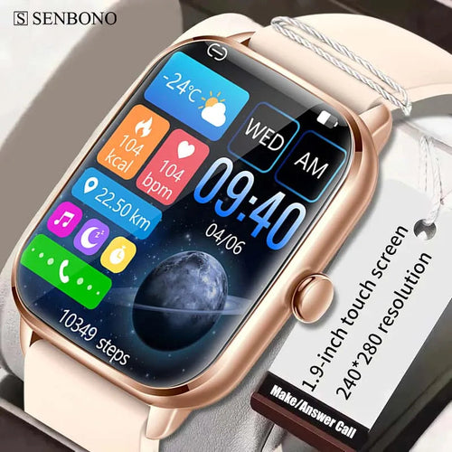 Montre Connectée SENBONO KT65 – Écran 1.9'' OLED, Appels BT, Suivi Santé