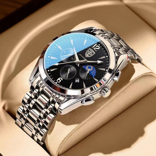 Men's Waterproof Luminous Watch – Steel Band