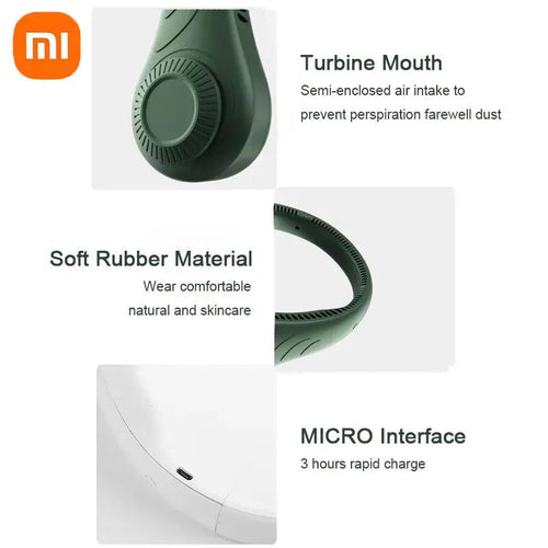 Ventilateur de Cou Sans Lames Xiaomi MIJIA – Portable & Rechargeable