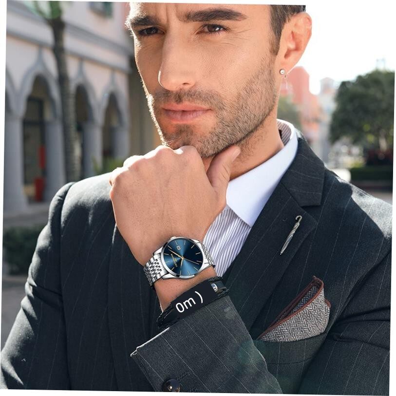 Men's Solar-Powered Bracelet Watch – 24-Hour Display
