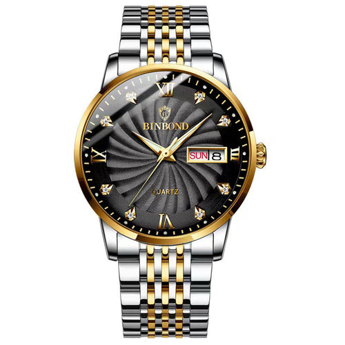 Men's Dual Calendar Waterproof Watch – 44mm Quartz | 8 Colors