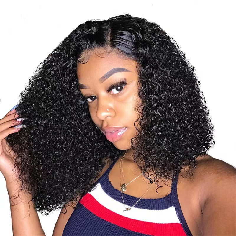 Women Short Curly Synthetic Wig – Heat Resistant Lace Front