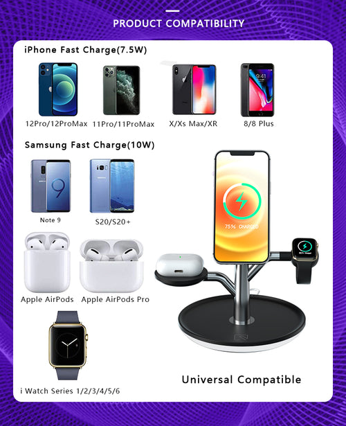 Station de Charge Sans Fil 3-en-1 — iPhone, Apple Watch & AirPods