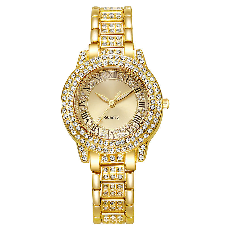 Montre Femme Chiffres Romains & Bracelet Diamants | Or, Argent, Or Rose
