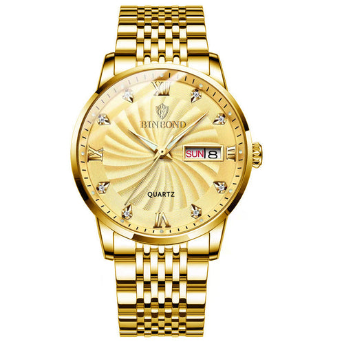 Men's Dual Calendar Waterproof Watch – 44mm Quartz | 8 Colors